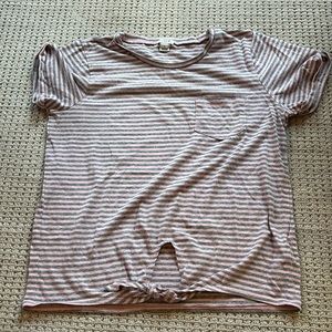 J.Crew striped T-shirt with tie and pocket